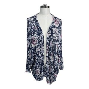 Abercrombie & Fitch Boho Paisley Drape Front Kimono Multicolor Cardigan One Size